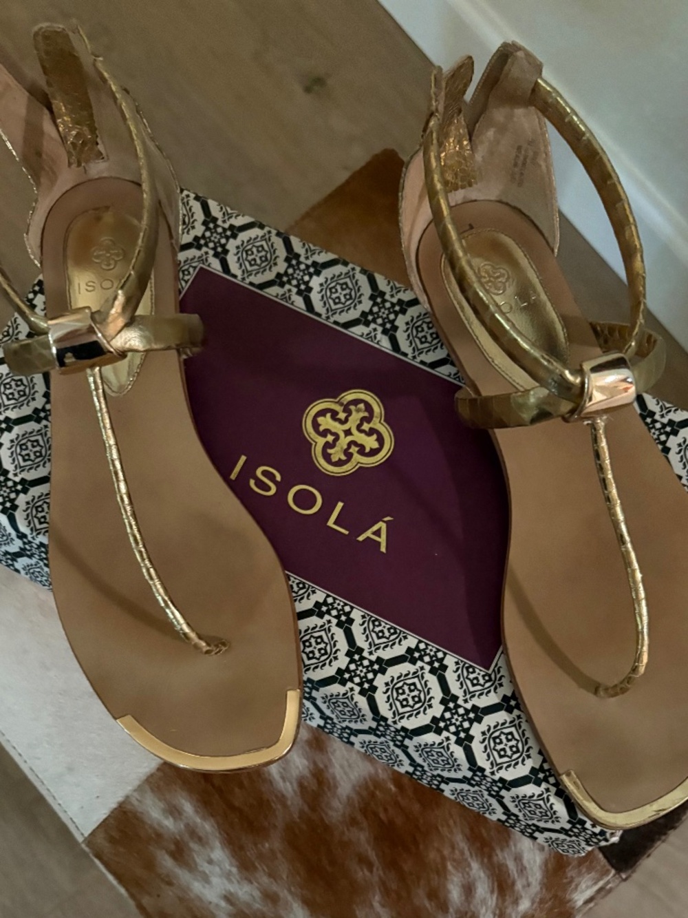 Gold Gladiator Sandal by Isola Adelina size 9